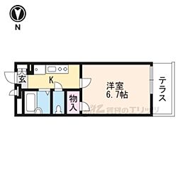 レオパレスカルム大津 1Kの間取図画像