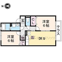 クローバー2 2DKの間取図画像