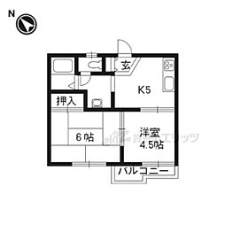 ハイツヒロノ 2DKの間取図画像
