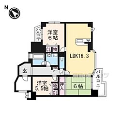 コスモ野洲 3LDKの間取図画像