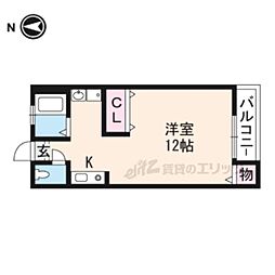 アベニール駒井沢 1Kの間取図画像