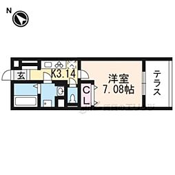 メゾン・ド・レーヴK 1Kの間取図画像