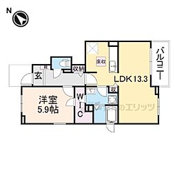 フラワー・レイ 1LDKの間取図画像