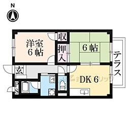 コーポアイリス 2DKの間取図画像