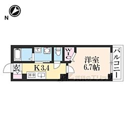 椛コート 1Kの間取図画像