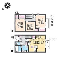 メゾネットコスモ 3LDKの間取図画像