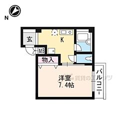 クーネルハイツ 1Kの間取図画像