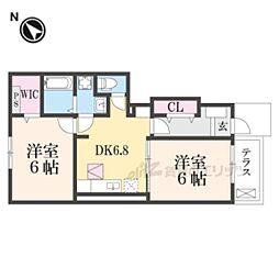 ファミリータイズ1 2DKの間取図画像