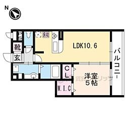 セジュールニューパークヒル 1LDKの間取図画像