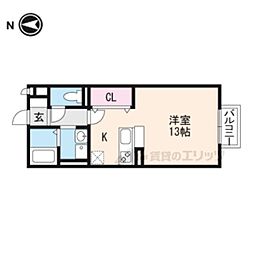 コンフォールM ワンルームの間取図画像