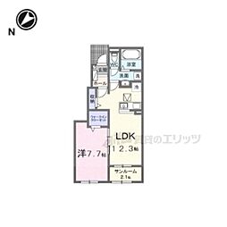 セイバリー プリムローズ II 1LDKの間取図画像