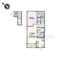 フレッシュハウス3 1LDKの間取図画像