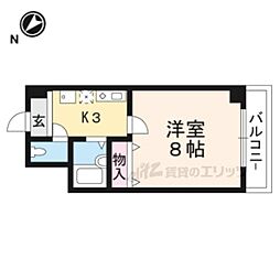 グッドライフ南草津 1Kの間取図画像