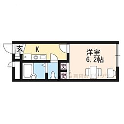 レオパレスカエデ 1Kの間取図画像