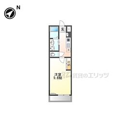 ロワール 1Kの間取図画像