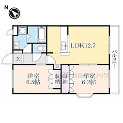 グランディス 2LDKの間取図画像