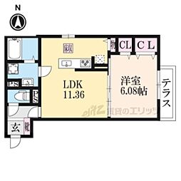 ベルコート下ノ沢 1LDKの間取図画像