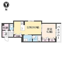 シャーメゾン膳所本町 1LDKの間取図画像