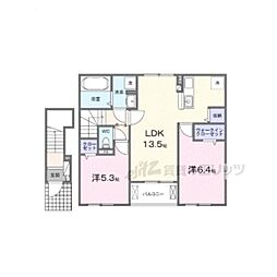 サニアベル 2LDKの間取図画像