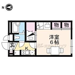 レオパレス西近江 1Kの間取図画像