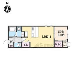 イオ・リアン安曇川 1LDKの間取図画像