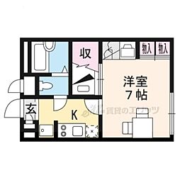 レオパレス伸和 1Kの間取図画像