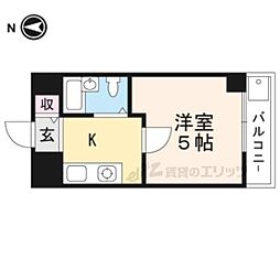 アセンティアびわこ 1Kの間取図画像