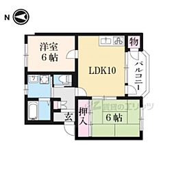 JR北陸本線 長浜駅 徒歩23分の賃貸マンション 4階2LDKの間取り