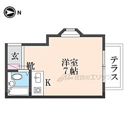 近江鉄道近江本線 水口石橋駅 徒歩10分の賃貸アパート 1階ワンルームの間取り