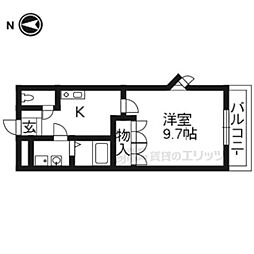 ノーベルYUI 1Kの間取図画像