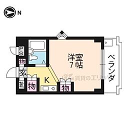 ループル音羽 ワンルームの間取図画像