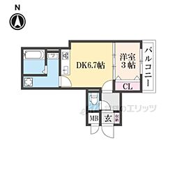 サンライフマイ 1DKの間取図画像