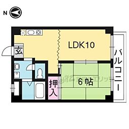 ルミナース西院 1LDKの間取図画像