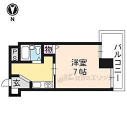 シェルクレア壬生 1Kの間取図画像