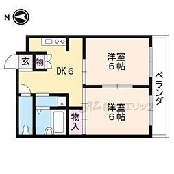 万成ビル 2DKの間取図画像