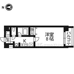 パークウエスト雅 1Kの間取図画像