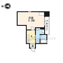 グランドーリア西院 1Kの間取図画像