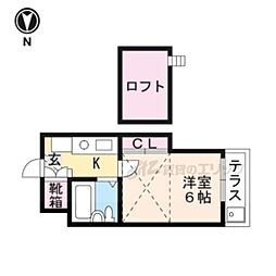 ザ・ハーツレジデンシア追分町 1Kの間取図画像
