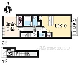 アビタシオン 1LDKの間取図画像