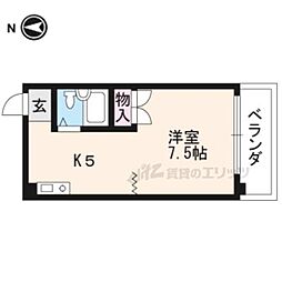 ヴィーヴル藤の森 1Kの間取図画像