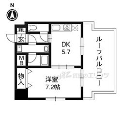 アーバネックス室町 1Kの間取図画像
