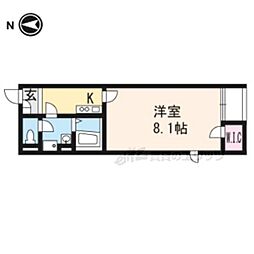 レオネクスト旭 1Kの間取図画像