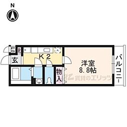 メゾンクレア 1Kの間取図画像
