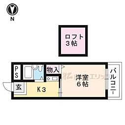 シャトーファミリー 1Kの間取図画像