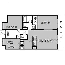 ライオンズマンション京都淀A棟 3LDKの間取図画像