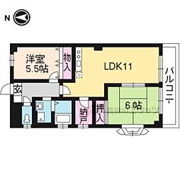 ビラ・クレール 2LDKの間取図画像