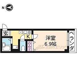 ぱーく・さいど15 1Kの間取図画像