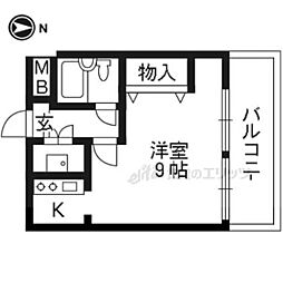 アビタシオン槇島 ワンルームの間取図画像