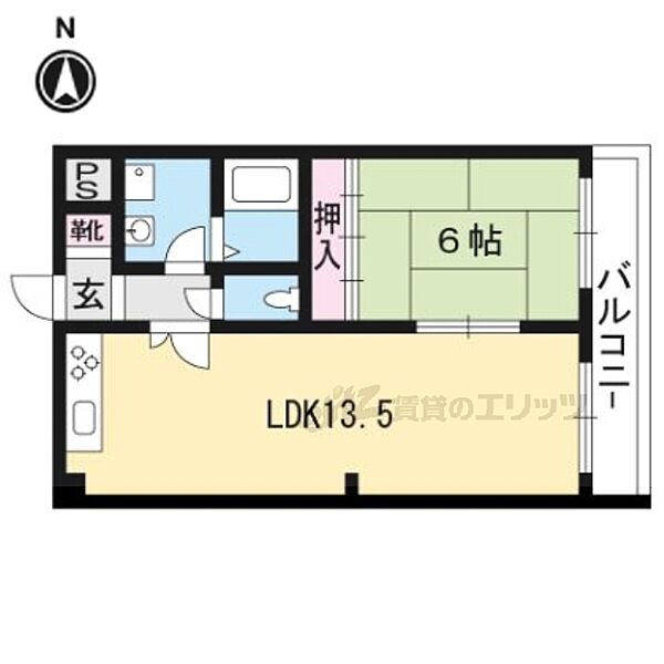 京都府京都市伏見区久我本町(賃貸マンション1LDK・2階・43.74㎡)の写真 その2