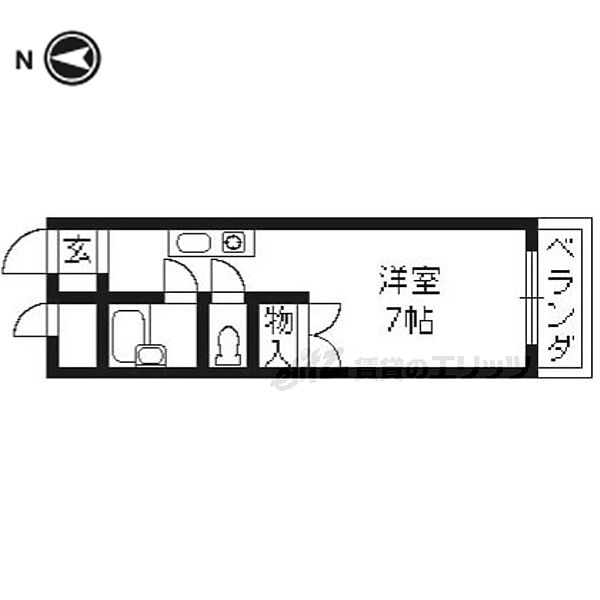 リバティハウス 301｜京都府長岡京市長岡1丁目(賃貸マンション1K・3階・22.68㎡)の写真 その2